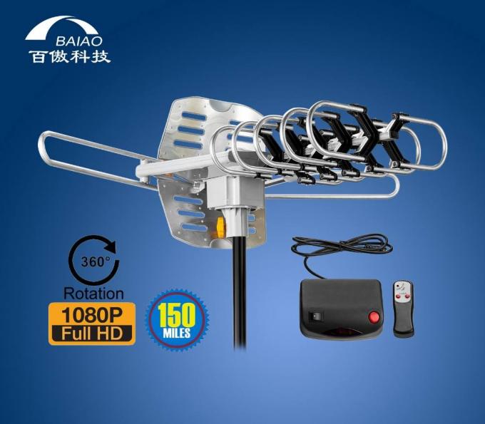 เสาอากาศ HDTV แบบดิจิตอล Yagi UHF แบบขยายด้วยมอเตอร์พร้อมการหมุน 360 องศา 0