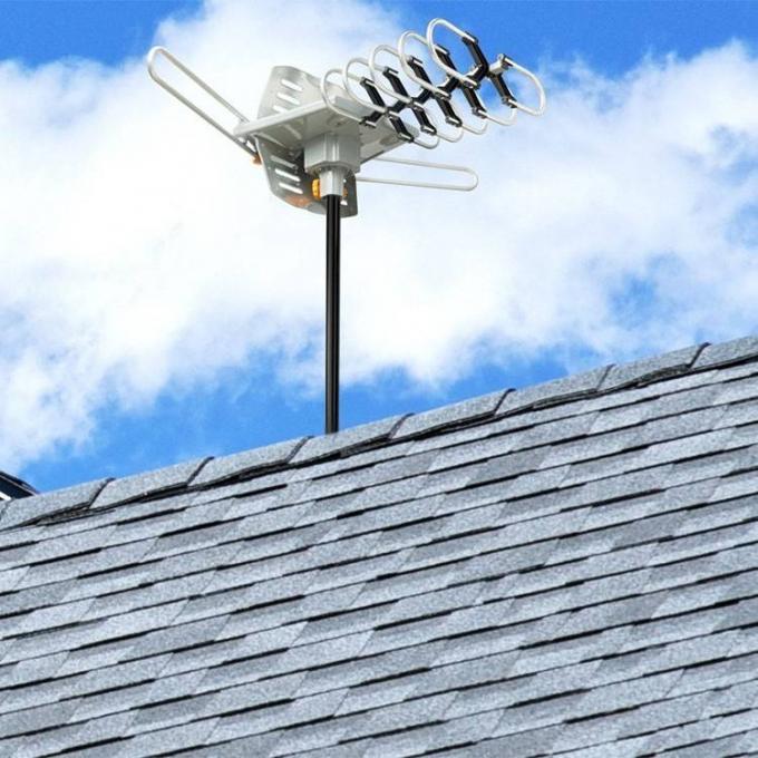 เสาอากาศ HDTV แบบดิจิตอล Yagi UHF แบบขยายด้วยมอเตอร์พร้อมการหมุน 360 องศา 3