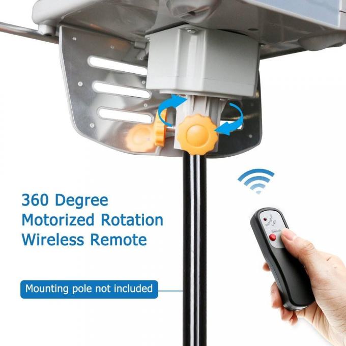 150 ไมล์หมุน 360 องศา UHF VHF เสาอากาศทีวี Yagi กลางแจ้ง 2