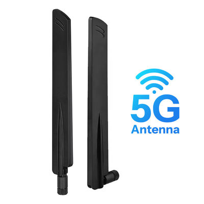 แอนเทนนา 12dbi 5g ที่มีอัตราการเพิ่มสูง sma สามารถบิดได้ 600-6000Mhz ส่งสัญญาณที่มั่นคง ออมนิ 5G แอนเทนนาสําหรับรูเตอร์มือถือไร้สาย