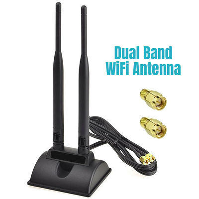 2.4GHz 5GHz Dual Band Aerial Wireless WiFi Communication Antenna SMA Magnet Base for PCI-E Network Card USB Adapter Router เครื่องเชื่อมต่อออนไลน์แบบไร้สาย