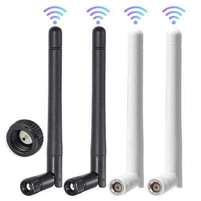 เสาอากาศ wifi แบบดูอัลแบนด์ 2.4GHz 5.8GHz เสาอากาศสื่อสารไร้สายแบบยางพร้อมเสาอากาศชาย 3dBi SMA มุมขวา